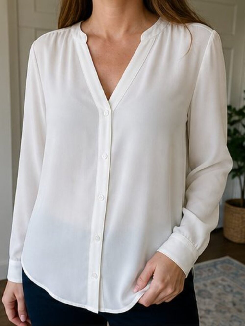 Ivory Ruffle Blouse - Picture 2 of 6